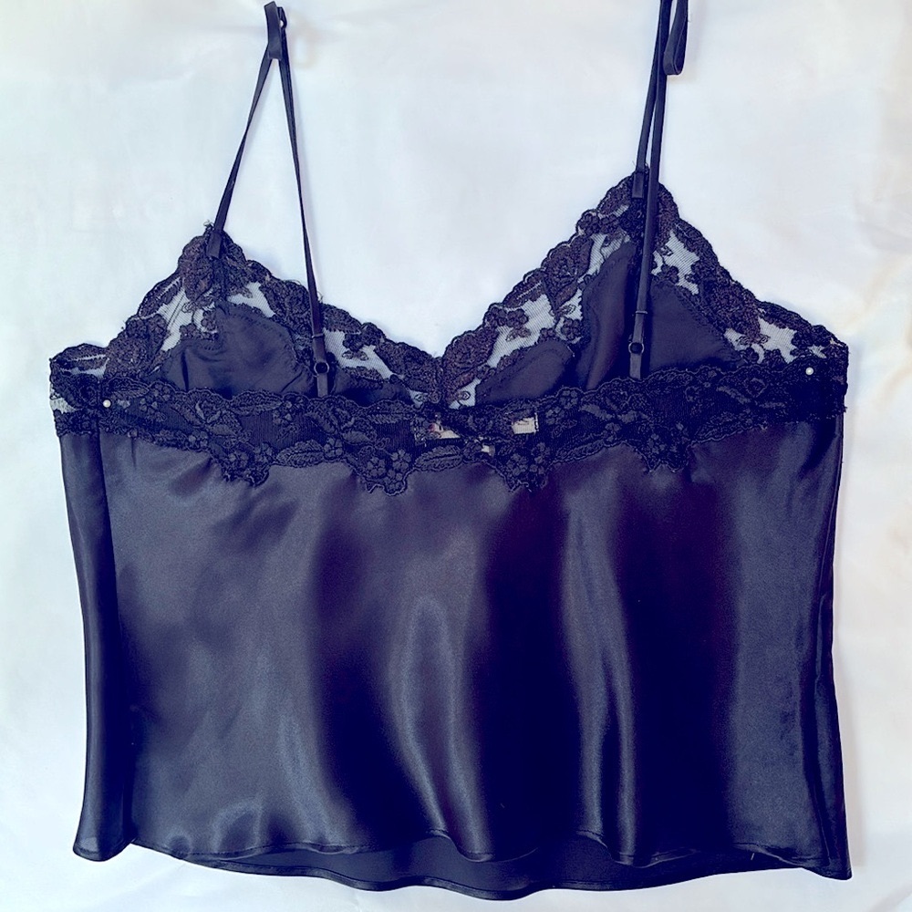 VINTAGE 90’s VICTORIA’S SECRET BEAUTIFUL SEXY CAMI & FLUTTER SHORT SET BLACK M - Picture 5 of 15